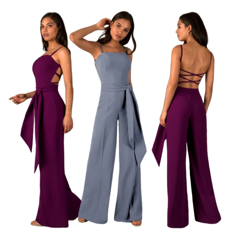 Hot Selling Women Sexy Hollow Open Back Jumpsuit